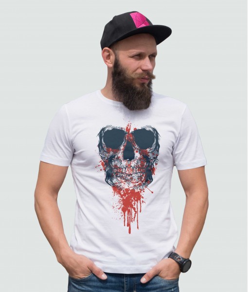 Мъжка тениска с щампа Готика Bloody skull
